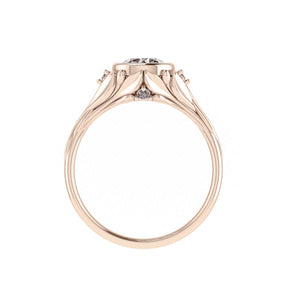 Roma | engagement ring setting with round cut gemstone in bezel 6.5 mm - Eden Garden Jewelry™