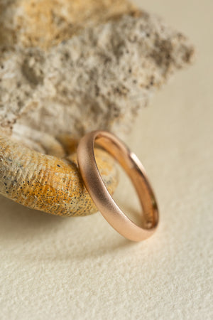 READY TO SHIP: Classic satin wedding band in 14K rose gold, AVAILABLE RING SIZES - 11US - Eden Garden Jewelry™