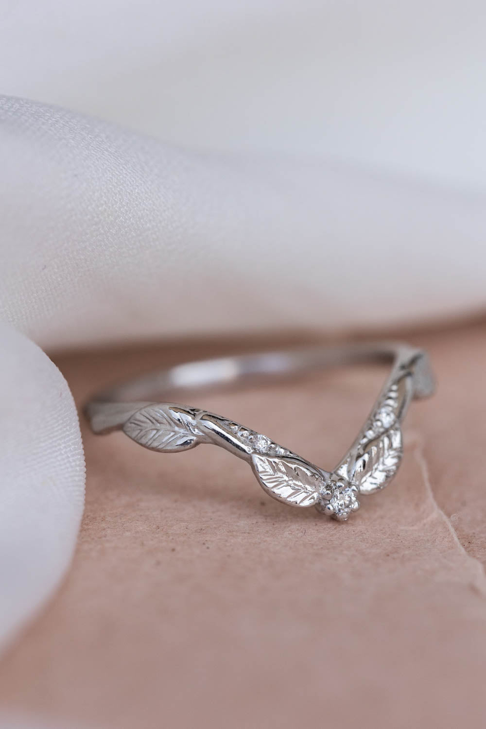 Curved twig wedding ring / matching band for Florentina - Eden Garden Jewelry™