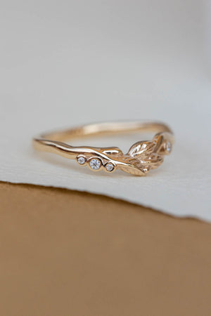 Branch wedding band with diamonds | Matching ring for Freesia - Eden Garden Jewelry™