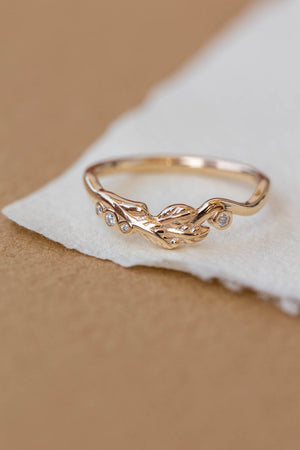 Branch wedding band with diamonds | Matching ring for Freesia - Eden Garden Jewelry™