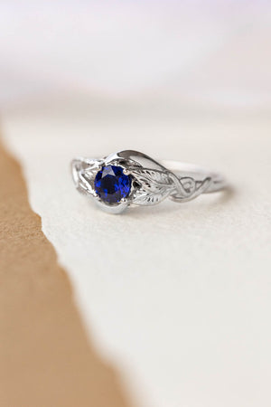 Lab created sapphire engagement ring / Azalea - Eden Garden Jewelry™