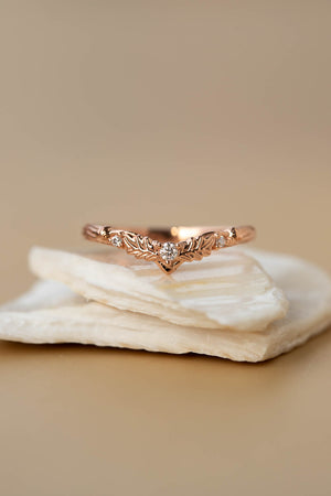 Oak leaves wedding ring / matching band for Royal Oak - Eden Garden Jewelry™