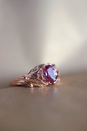 Alexandrite engagement ring, rose gold / Wisteria - Eden Garden Jewelry™