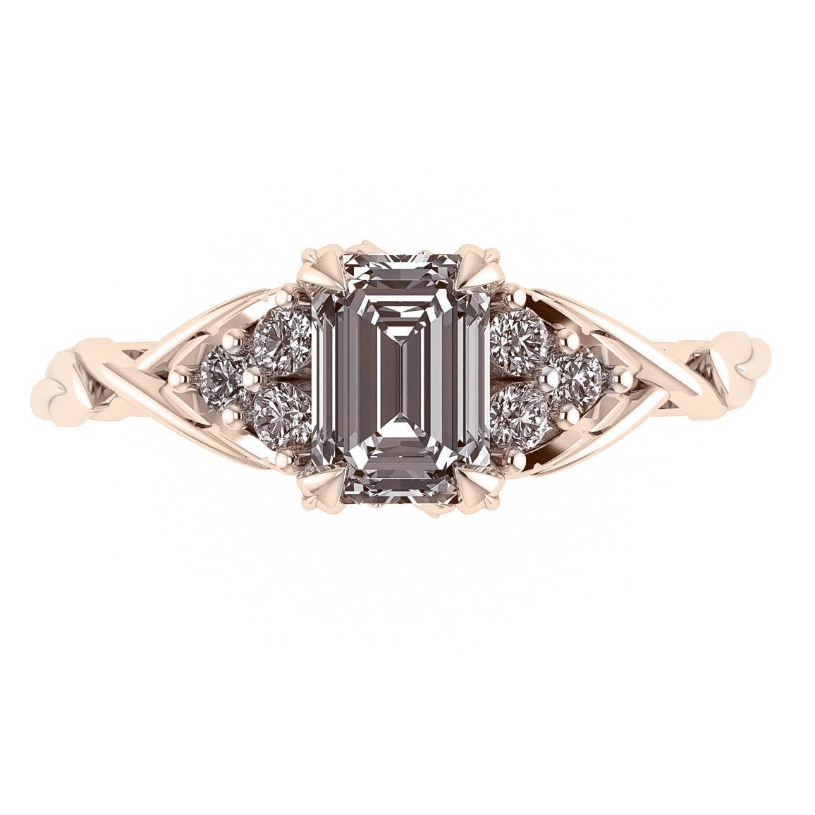 Gloria | emerald cut engagement ring setting - Eden Garden Jewelry™