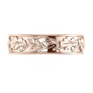 Man wedding band, matching oak leaf ring - Eden Garden Jewelry™