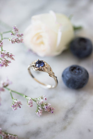 Azalea | custom engagement ring setting, round 5 mm - Eden Garden Jewelry™