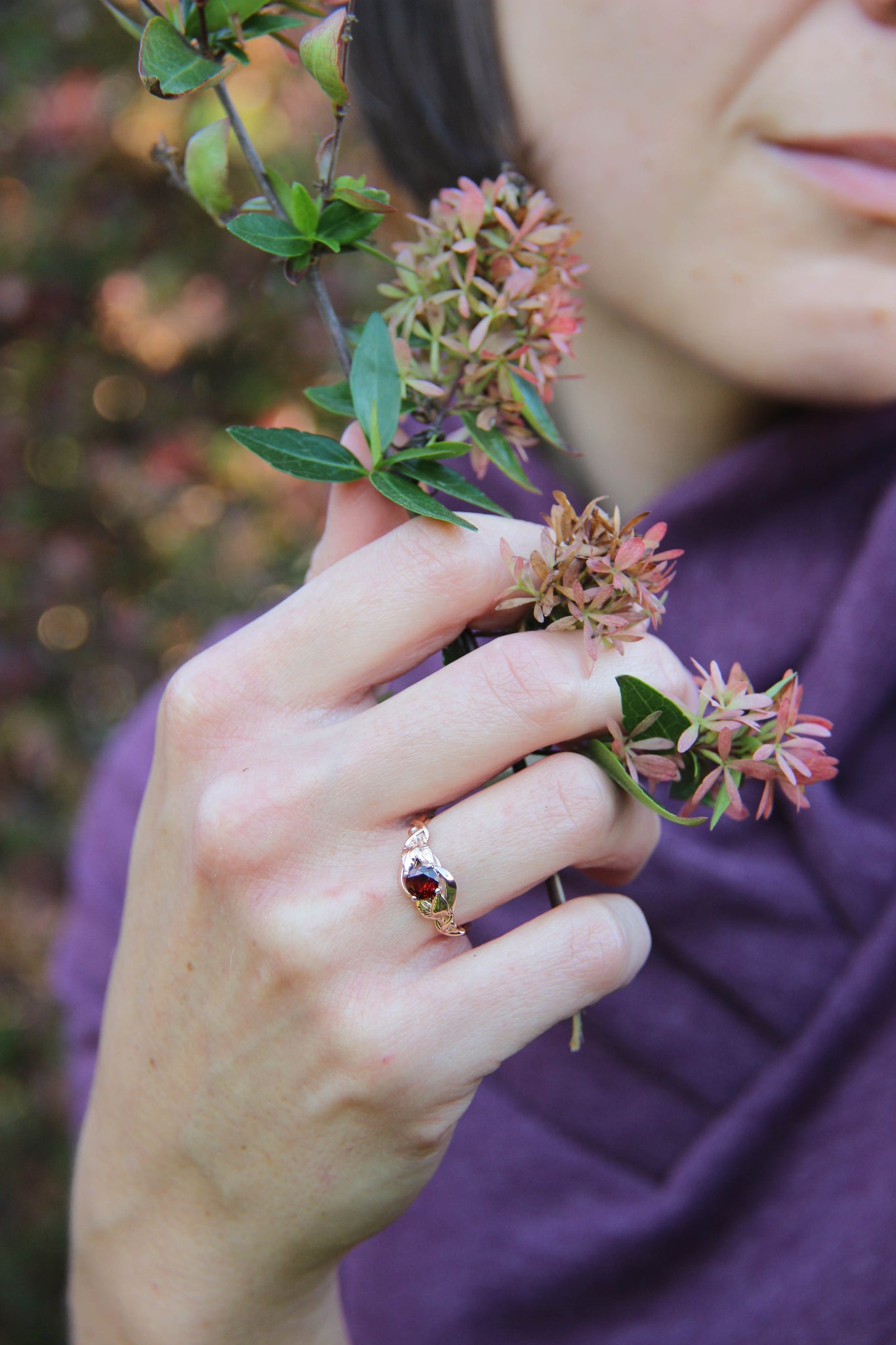 Azalea | custom engagement ring setting, round 5 mm - Eden Garden Jewelry™