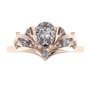 Swanlake | engagement ring setting for pear cut gemstone - Eden Garden Jewelry™