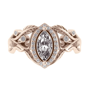 Callisto | marquise gemstone & diamond halo engagement ring setting - Eden Garden Jewelry™