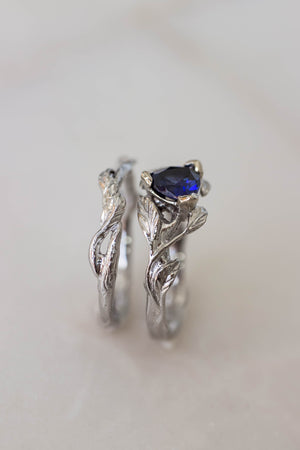 Trillion cut sapphire ring / Clematis - Eden Garden Jewelry™