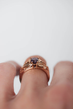 READY TO SHIP: Wisteria in 14K rose gold, pear alexandrite 7x5 mm, RING SIZE - 8.25 US - Eden Garden Jewelry™