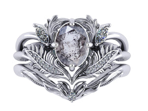 Adonis | oval gemstone setting with marquises - Eden Garden Jewelry™