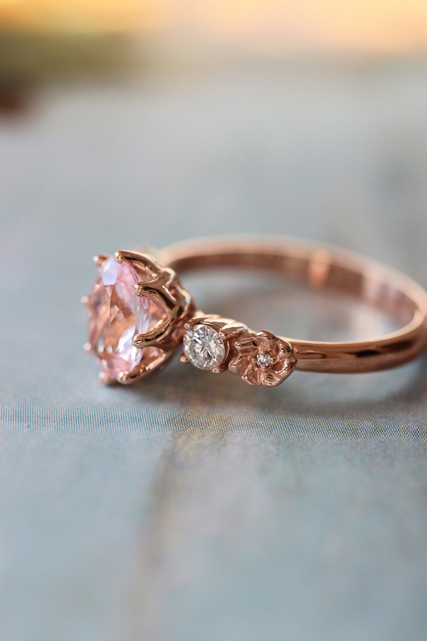 Oval morganite engagement ring - Eden Garden Jewelry™