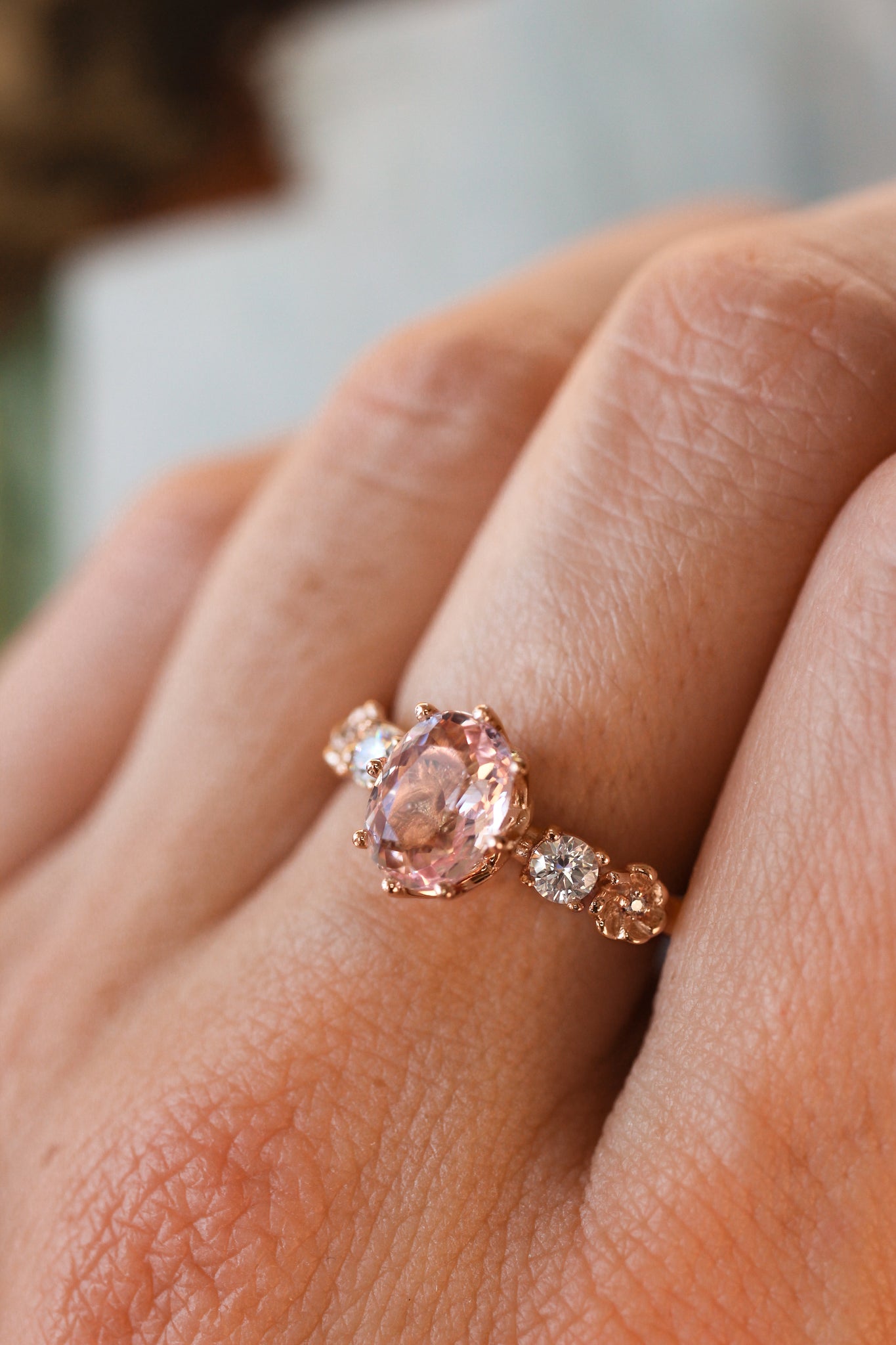 Oval morganite engagement ring - Eden Garden Jewelry™