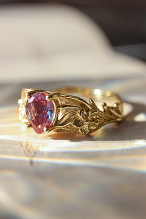 Alexandrite engagement ring, art nouveau ring / Eloise - Eden Garden Jewelry™