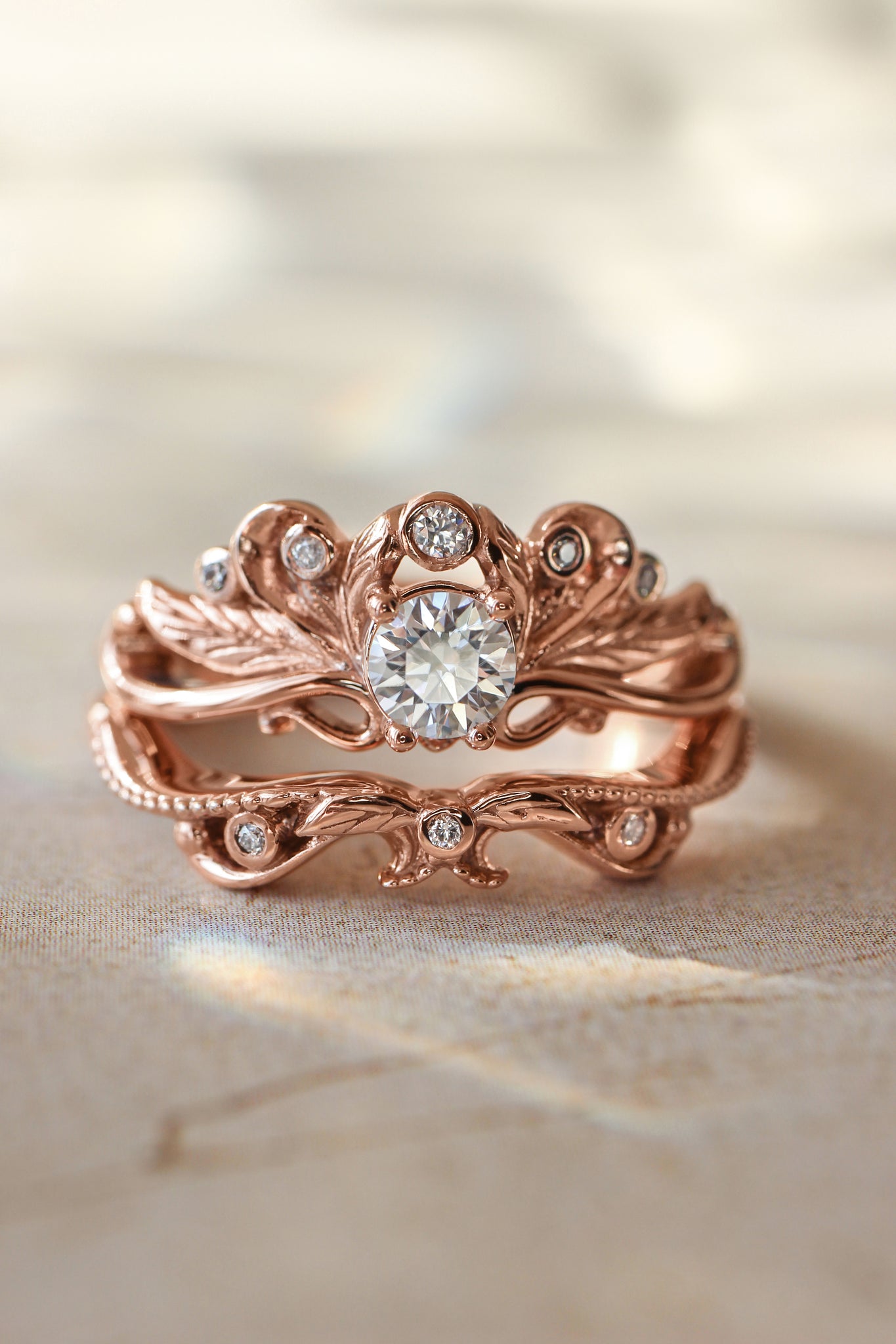 Damariss | custom bridal ring setting, engagement & wedding band set - Eden Garden Jewelry™