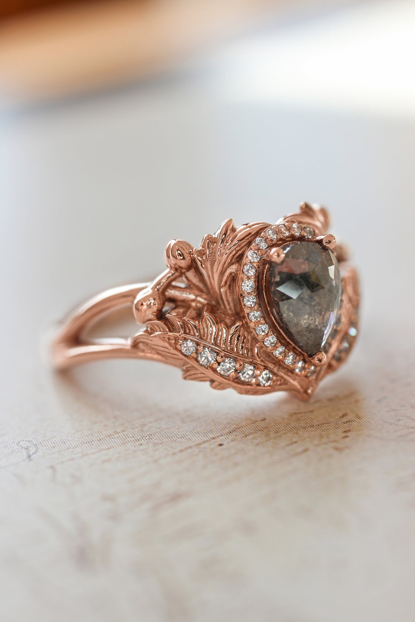 Adonis | pear cut gemstone setting with halo - Eden Garden Jewelry™