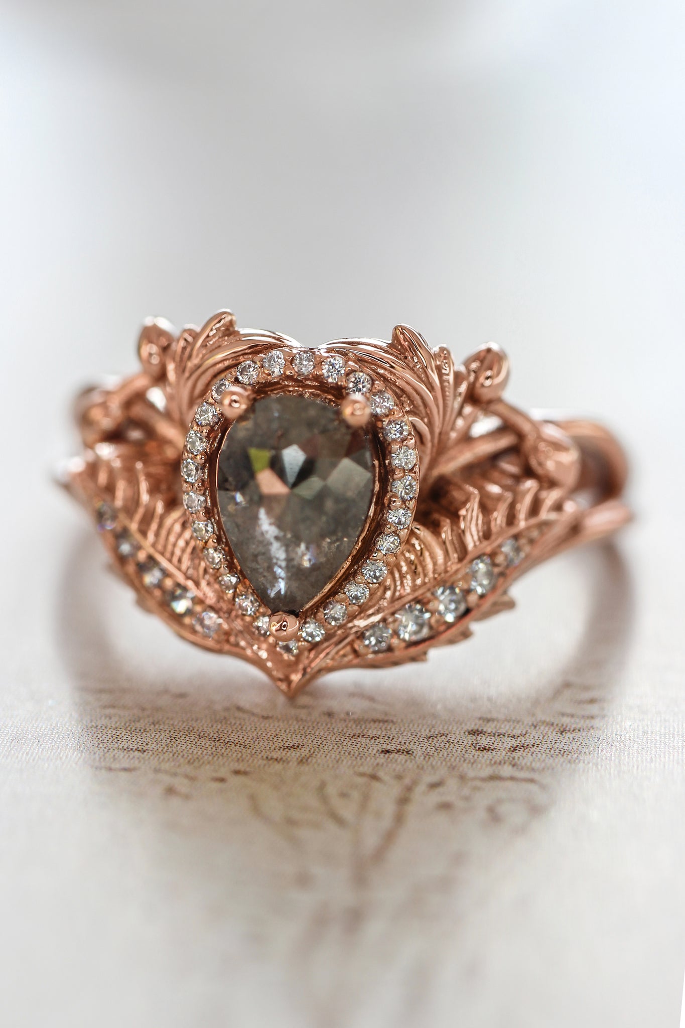 Adonis | pear cut gemstone setting with halo - Eden Garden Jewelry™