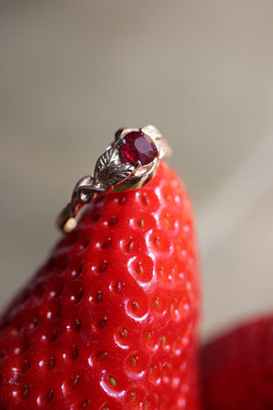 Ruby nature inspired engagement ring / Azalea - Eden Garden Jewelry™