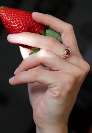 Ruby nature inspired engagement ring / Azalea - Eden Garden Jewelry™