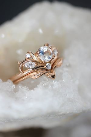 Swanlake | custom bridal ring setting, round cut gemstone 5 mm - Eden Garden Jewelry™