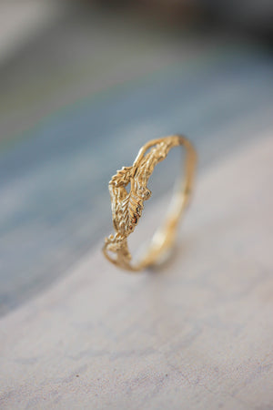 Branch wedding band, small wedding ring - Eden Garden Jewelry™