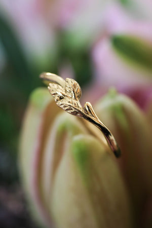 Dainty twig wedding band, solid gold ring - Eden Garden Jewelry™