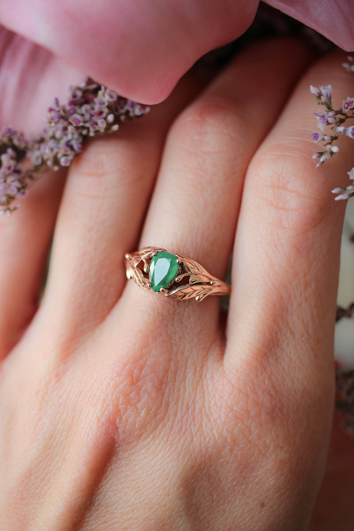 Wisteria | pear cut gemstone setting for custom ring - Eden Garden Jewelry™