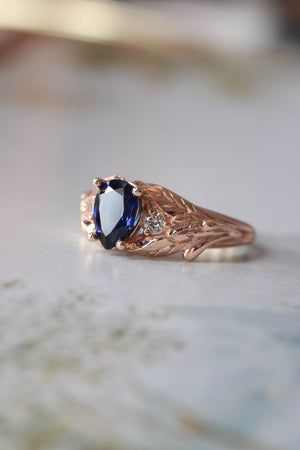 Sapphire and diamonds engagement ring / Wisteria - Eden Garden Jewelry™