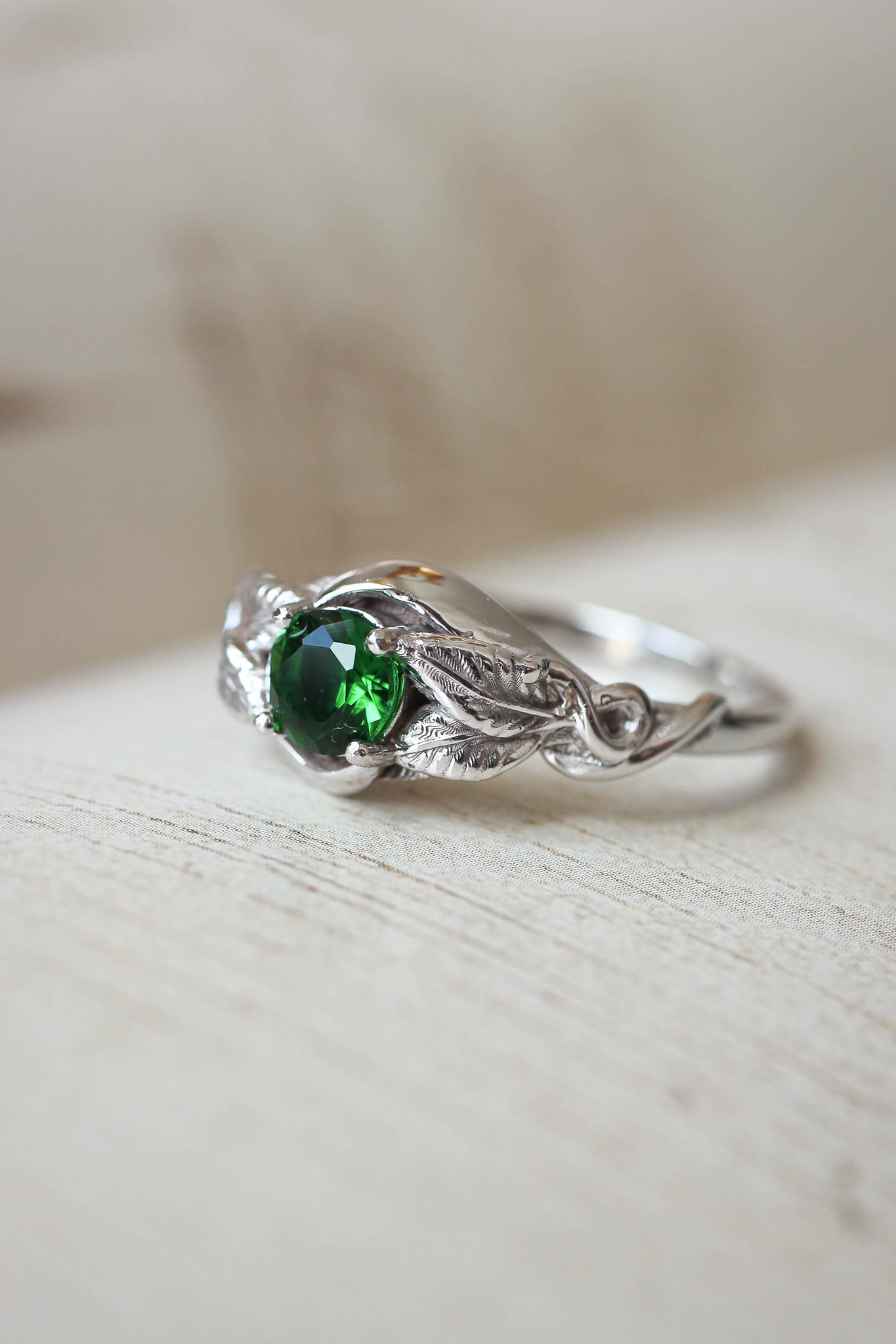 Lab emerald engagement ring / Azalea - Eden Garden Jewelry™