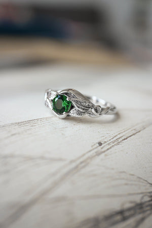 Lab emerald engagement ring / Azalea - Eden Garden Jewelry™