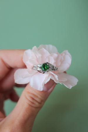 Lab emerald engagement ring / Azalea - Eden Garden Jewelry™