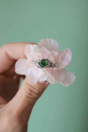 Lab emerald engagement ring / Azalea - Eden Garden Jewelry™