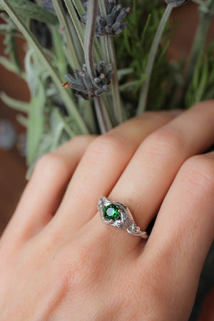 Lab emerald engagement ring / Azalea - Eden Garden Jewelry™