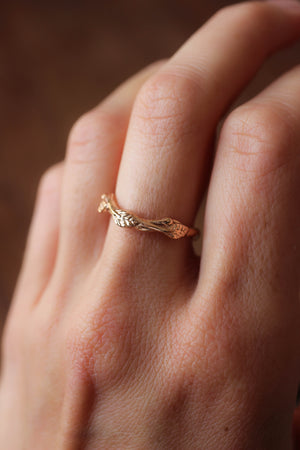 Curved twig ring, matching wedding band for our leaves rings - Eden Garden Jewelry™