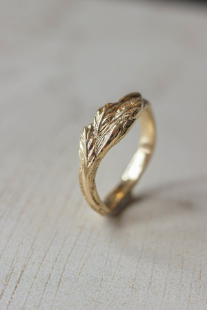 Tree branch wedding band for man, unisex gold ring - Eden Garden Jewelry™