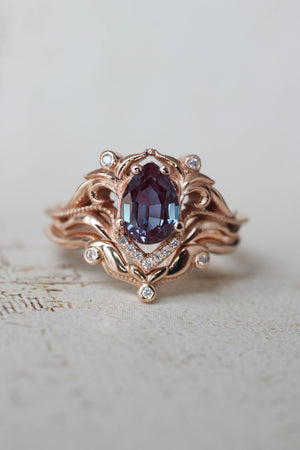 Lida | custom bridal ring set with pear cut gemstone - Eden Garden Jewelry™