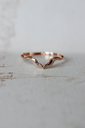 Alternative chevron wedding ring, matching band for Lida - Eden Garden Jewelry™