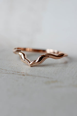 Alternative chevron wedding ring, matching band for Lida - Eden Garden Jewelry™