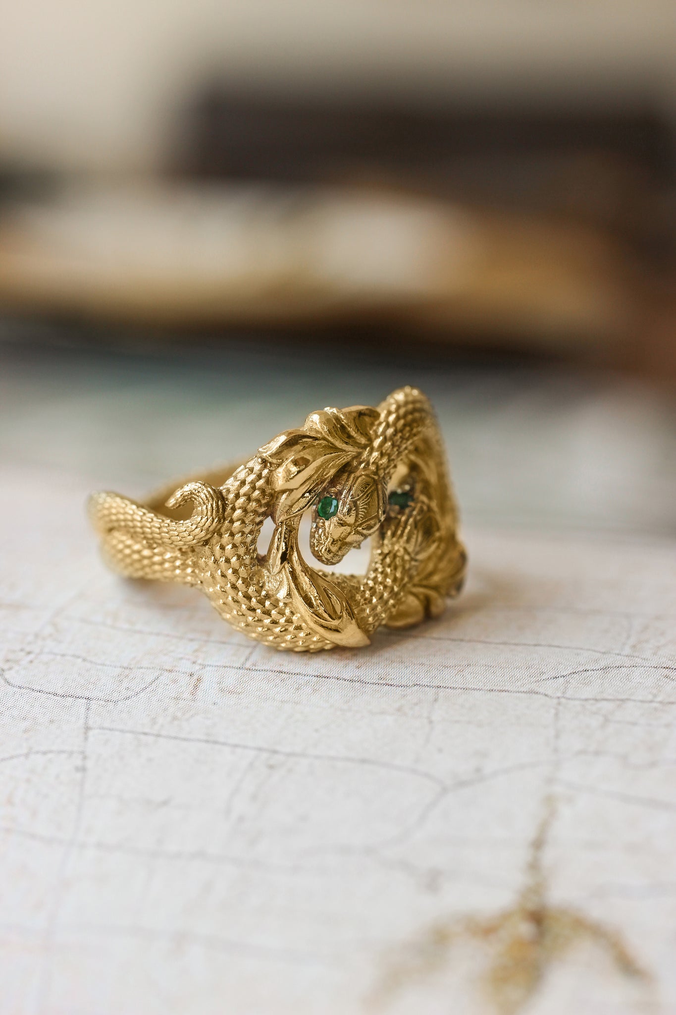 Ring of Barahir, two snakes statement ring - Eden Garden Jewelry™