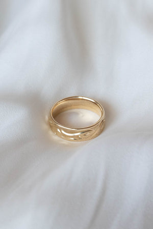 Wedding rings set for couples: gold band for him, infinity band with diamonds for her - Eden Garden Jewelry™