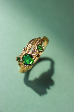 Olive branch ring with green tourmalines / Olivia - Eden Garden Jewelry™