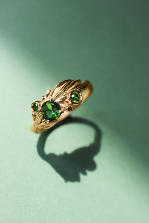 Olivia | custom ring setting, olive branch ring with 3 gemstones - Eden Garden Jewelry™