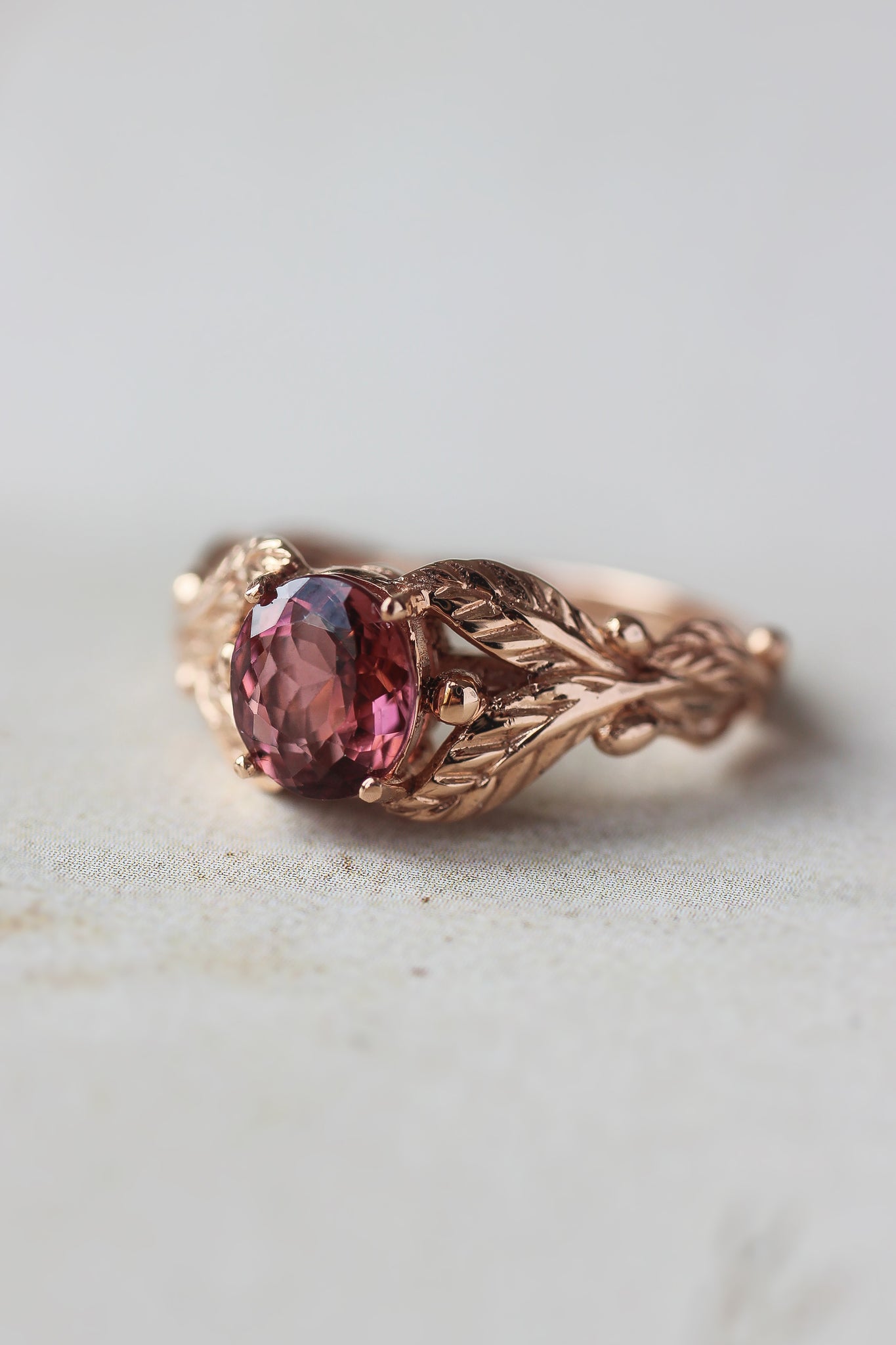 Pink tourmaline engagement ring / Cornus - Eden Garden Jewelry™