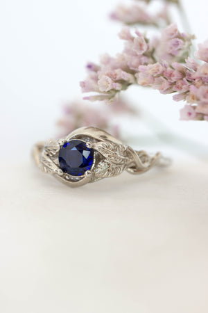 Natural sapphire engagement ring / Azalea - Eden Garden Jewelry™