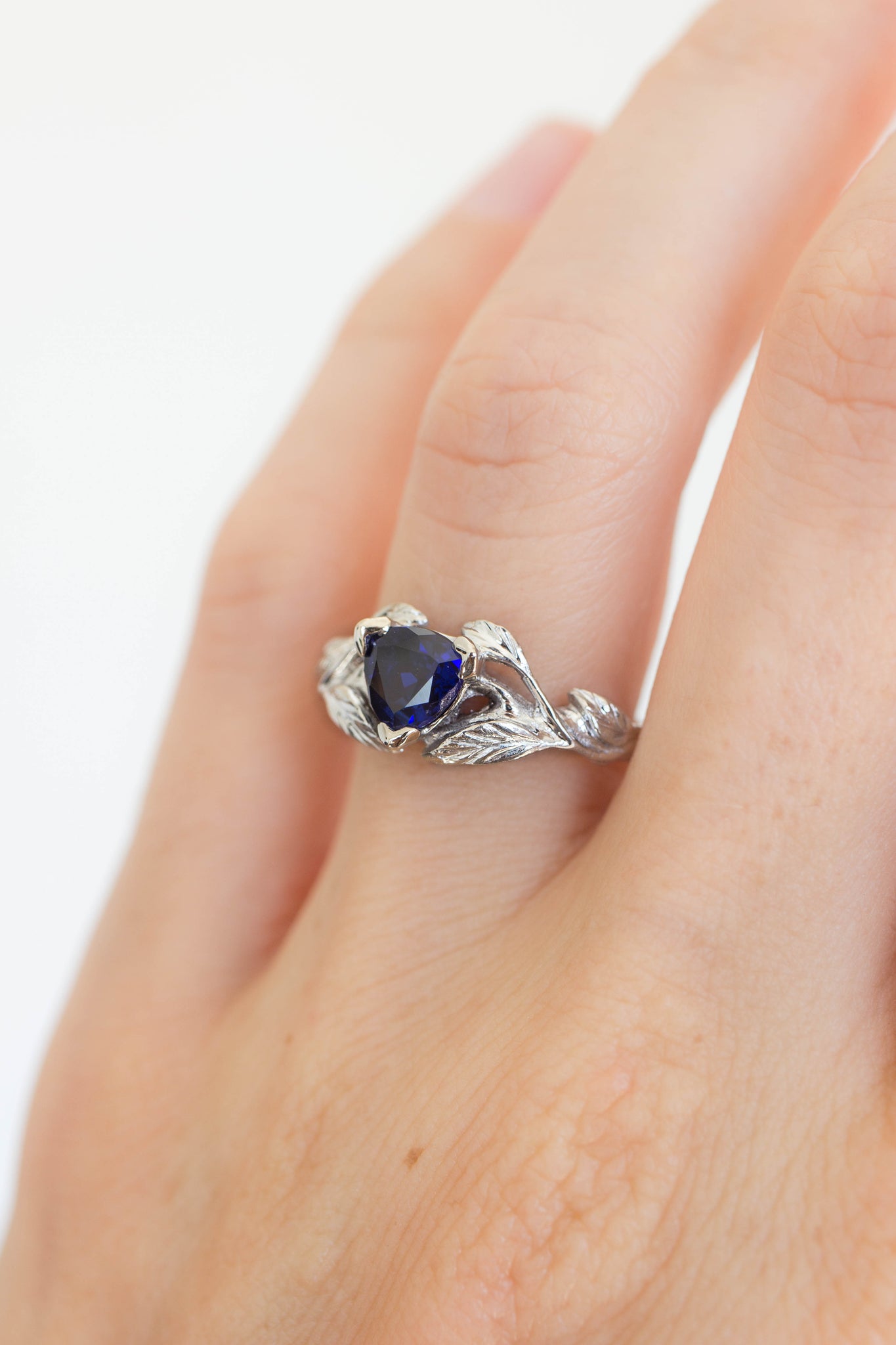 Trillion cut sapphire ring / Clematis - Eden Garden Jewelry™