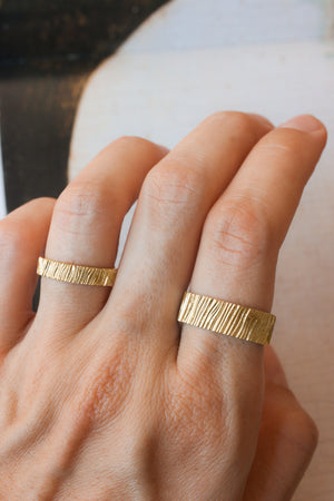 Wedding bands set for couple, saw wood rings - Eden Garden Jewelry™