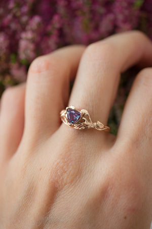 Clematis | branch engagement ring setting, trillion gemstone - Eden Garden Jewelry™