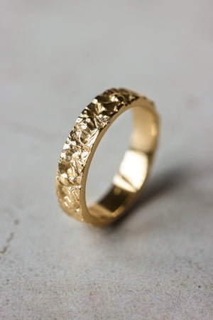 Wedding bands set for couple, rock textured rings - Eden Garden Jewelry™